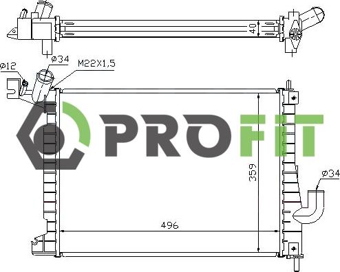 Profit 1740-0398 - Радиатор, охлаждение двигателя avtokuzovplus.com.ua