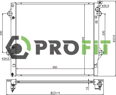 Profit 1740-0413 - Радіатор, охолодження двигуна autocars.com.ua