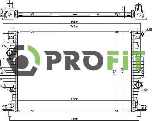 Profit 1740-0437 - Радиатор, охлаждение двигателя avtokuzovplus.com.ua