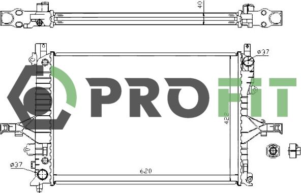 Profit 1740-0702 - Радіатор, охолодження двигуна autocars.com.ua