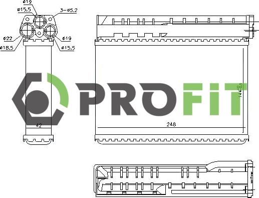 Profit 1760-0063 - Теплообмінник, опалення салону autocars.com.ua