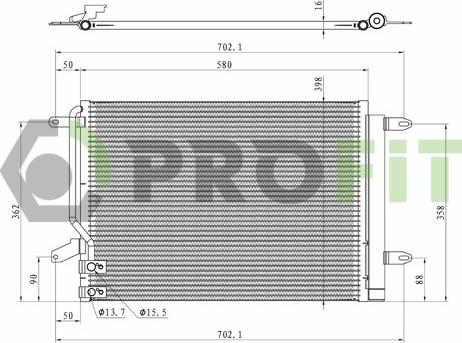 Profit 1770-0022 - Конденсатор, кондиціонер autocars.com.ua