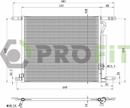 Profit 1770-0101 - Конденсатор, кондиціонер autocars.com.ua