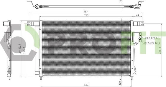 Profit 1770-0141 - Конденсатор, кондиціонер autocars.com.ua