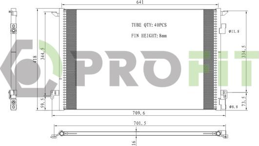 Profit 1770-0371 - Конденсатор кондиционера avtokuzovplus.com.ua