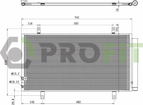 Profit 1770-0405 - Конденсатор, кондиціонер autocars.com.ua