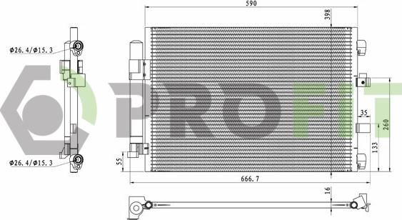 Profit 1770-0438 - Конденсатор, кондиціонер autocars.com.ua