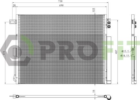Profit 1770-0500 - Конденсатор кондиционера avtokuzovplus.com.ua