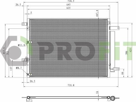 Profit 1770-0502 - Конденсатор, кондиціонер autocars.com.ua