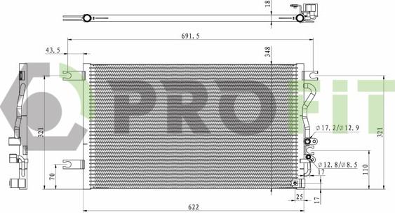 Profit 1770-0532 - Конденсатор, кондиціонер autocars.com.ua