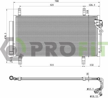 Profit 1770-0535 - Конденсатор кондиционера avtokuzovplus.com.ua