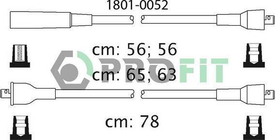 Profit 1801-0052 - Комплект проводів запалювання autocars.com.ua