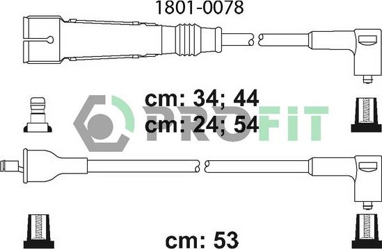 Profit 1801-0078 - Комплект проводів запалювання autocars.com.ua