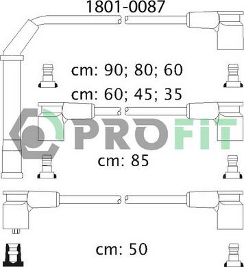 Profit 1801-0087 - Комплект проводів запалювання autocars.com.ua