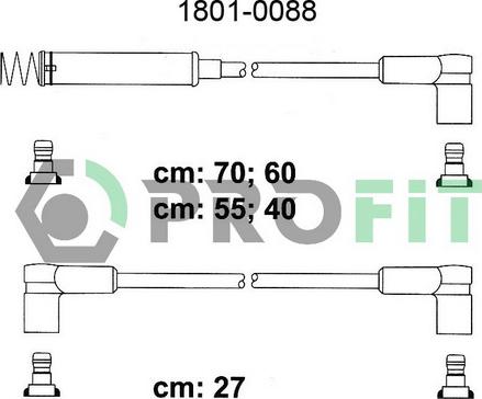 Profit 1801-0088 - Комплект проводів запалювання autocars.com.ua