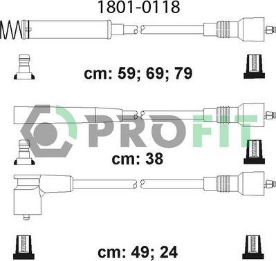 Profit 1801-0118 - Комплект проводів запалювання autocars.com.ua