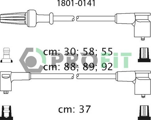 Profit 1801-0141 - Комплект проводів запалювання autocars.com.ua