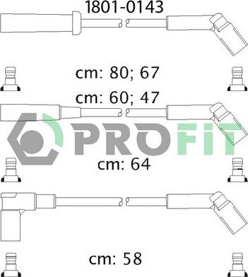 Profit 1801-0143 - Комплект проводів запалювання autocars.com.ua