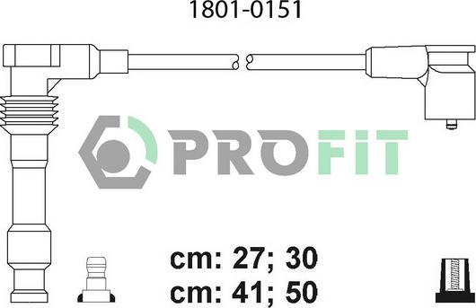 Profit 1801-0151 - Комплект проводів запалювання autocars.com.ua