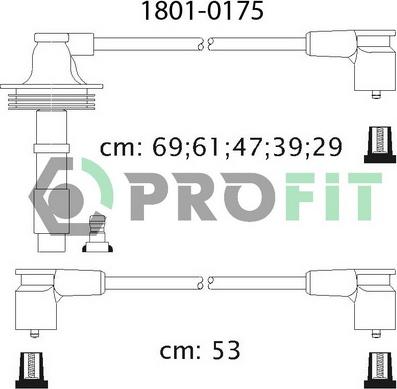 Profit 1801-0175 - Комплект проводів запалювання autocars.com.ua