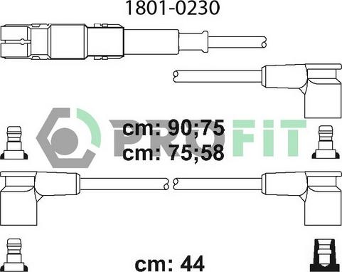 Profit 1801-0230 - Комплект проводів запалювання autocars.com.ua