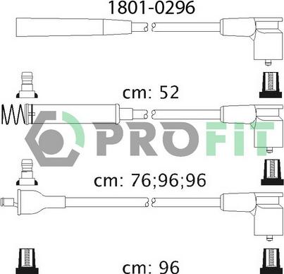 Profit 1801-0296 - Комплект проводів запалювання autocars.com.ua