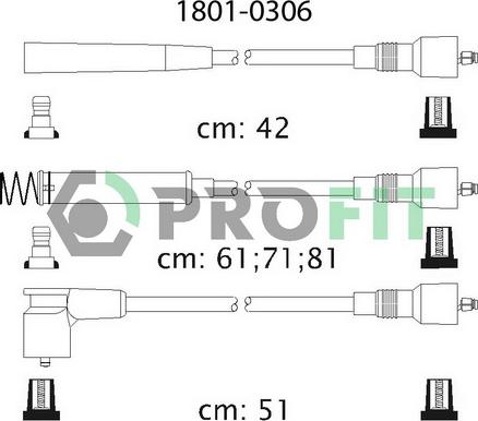 Profit 1801-0306 - Комплект проводів запалювання autocars.com.ua