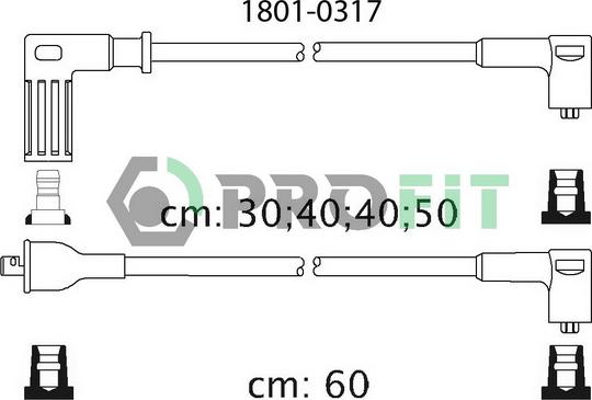 Profit 1801-0317 - Комплект проводів запалювання autocars.com.ua