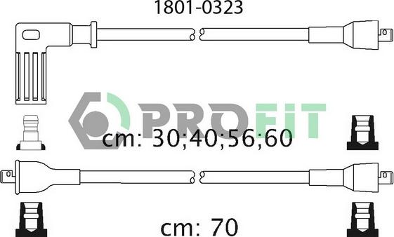 Profit 1801-0323 - Комплект проводів запалювання autocars.com.ua