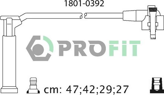 Profit 1801-0392 - Комплект проводов зажигания avtokuzovplus.com.ua