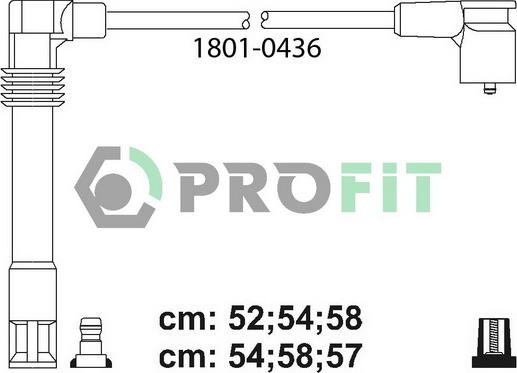 Profit 1801-0436 - Комплект проводов зажигания avtokuzovplus.com.ua