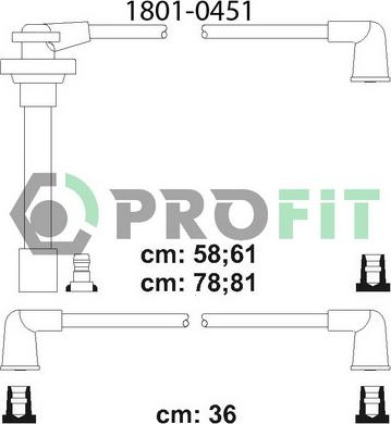 Profit 1801-0451 - Комплект проводів запалювання autocars.com.ua