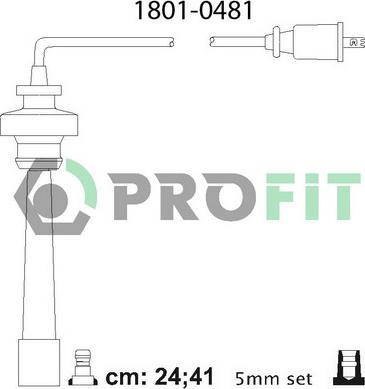 Profit 1801-0481 - Комплект проводів запалювання autocars.com.ua
