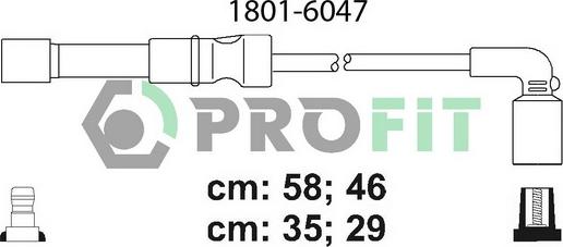 Profit 1801-6047 - Комплект проводів запалювання autocars.com.ua