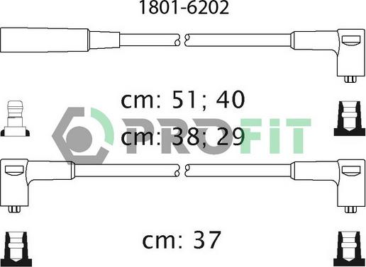 Profit 1801-6202 - Комплект проводів запалювання autocars.com.ua