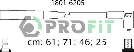Profit 1801-6205 - Комплект проводів запалювання autocars.com.ua