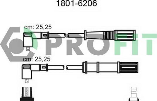 Profit 1801-6206 - Комплект проводів запалювання autocars.com.ua