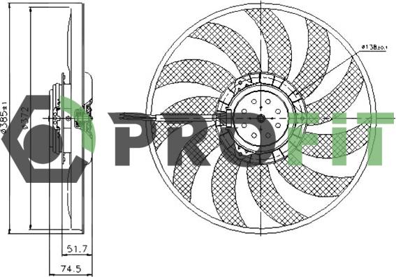 Profit 1850-0021 - Вентилятор, охлаждение двигателя avtokuzovplus.com.ua