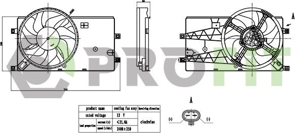 Profit 1850-0075 - Вентилятор, охолодження двигуна autocars.com.ua