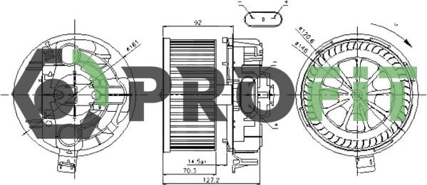 Profit 1860-0012 - Вентилятор салону autocars.com.ua