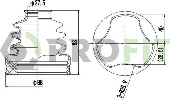 Profit 2710-0007 XLB - Пильник, приводний вал autocars.com.ua