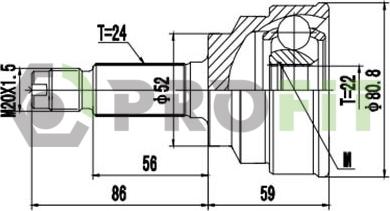 Profit 2710-1518 - Шарнирный комплект, ШРУС, приводной вал autodnr.net