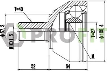 Profit 2710-1891 - Шарнирный комплект, ШРУС, приводной вал autodnr.net