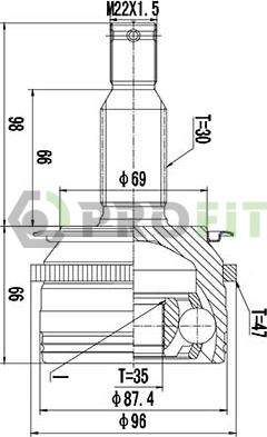 Profit 2710-3027 - Шарнирный комплект, ШРУС, приводной вал autodnr.net