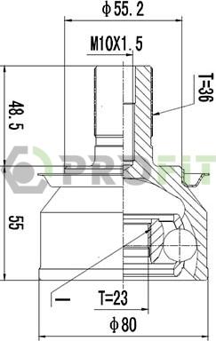 Profit 2710-3037 - Шарнирный комплект, ШРУС, приводной вал autodnr.net