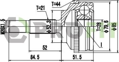 Profit 2710-3079 - Шарнирный комплект, ШРУС, приводной вал avtokuzovplus.com.ua