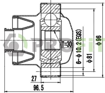 Profit 2710-3094 - Шарнірний комплект, ШРУС, приводний вал autocars.com.ua