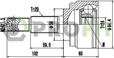 Profit 2710-3102 - Шарнирный комплект, ШРУС, приводной вал autodnr.net