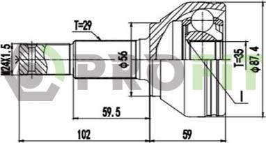 Profit 2710-3112 - Шарнирный комплект, ШРУС, приводной вал autodnr.net