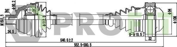 Profit 2730-0605 - Приводний вал autocars.com.ua